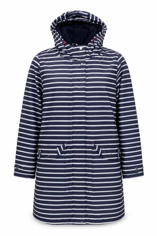 George Women’s Blue Striped Size 16 3-in-1 Hooded Long Coat