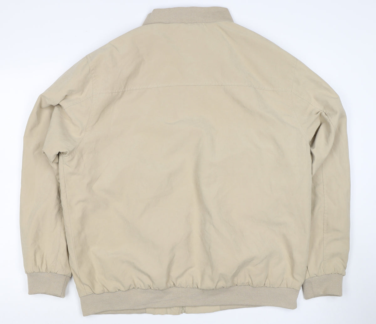 EASY Men's Beige XL Bomber Jacket Full Zip Lined Classic