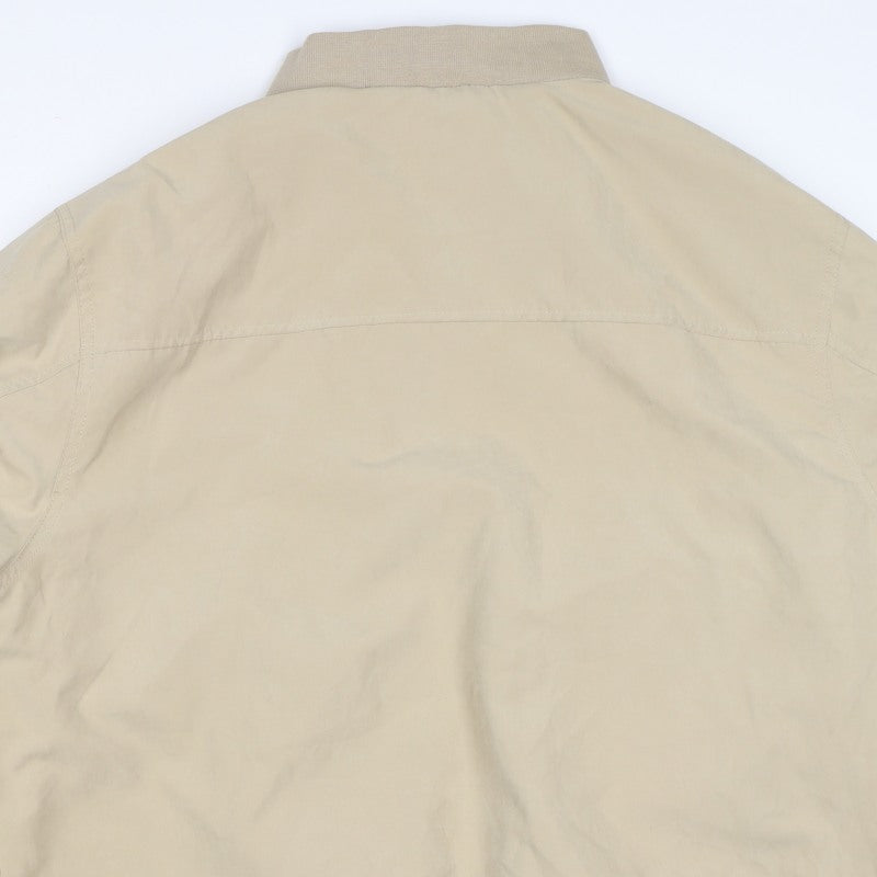 EASY Men's Beige XL Bomber Jacket Full Zip Lined Classic
