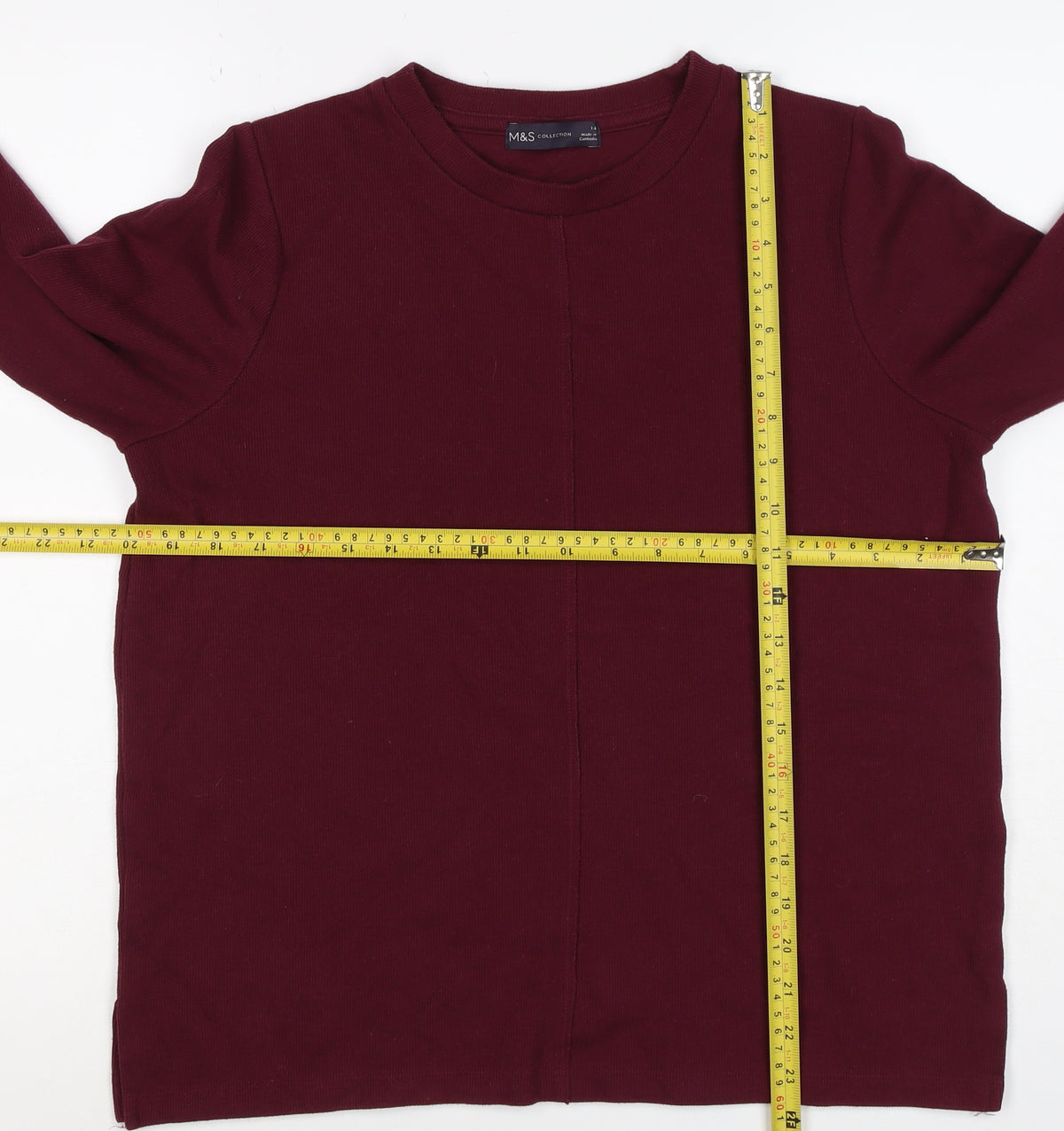 Marks and Spencer Women’s Burgundy Red Size 14 Crew Neck Pullover Sweatshirt