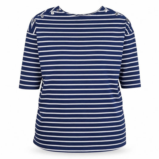 M&S Women Blue Striped Maternity Tunic Top UK 14 3/4 Sleeve