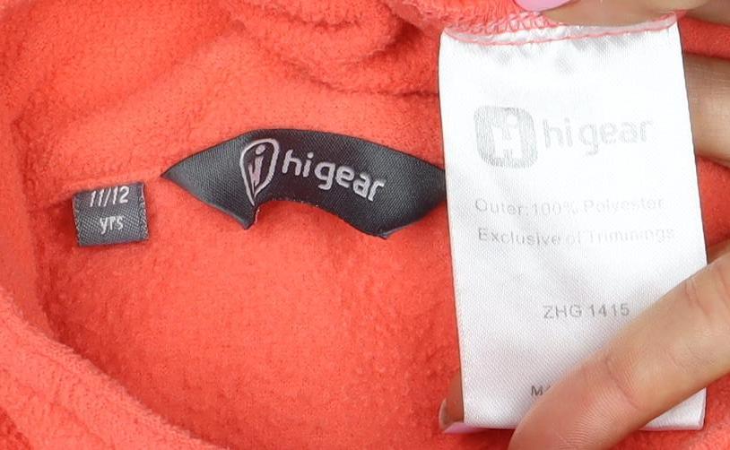 Hi Gear Girls Orange 11-12 Years Basic Fleece Jacket Full Zip Hiking