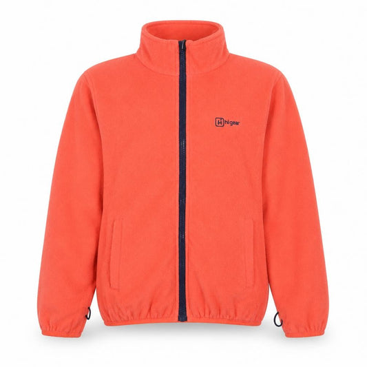 Hi Gear Girls Orange 11-12 Years Basic Fleece Jacket Full Zip Hiking