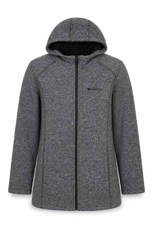 Mountain Warehouse Women’s Grey S Hooded Fleece Jacket Full Zip