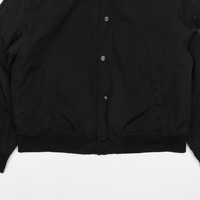 Only & Sons Men’s Black S Bomber Jacket Padded Snap Button