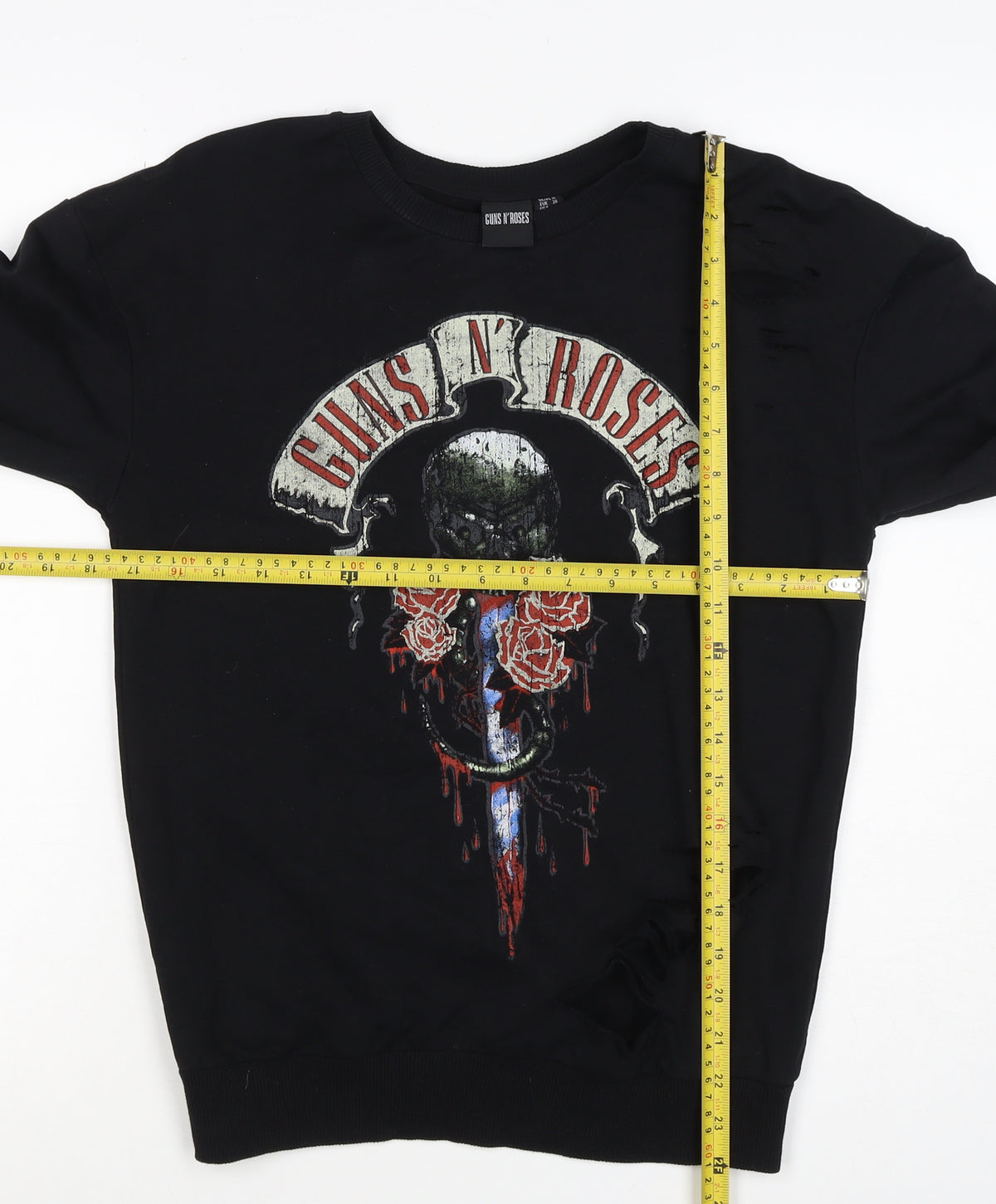 Guns N’ Roses Women’s Black UK 10 Pullover Skull Graphic Sweatshirt
