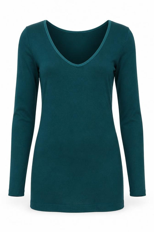 Urban Outfitters Women Green XS Long Sleeve Scoop Neck Tunic Top