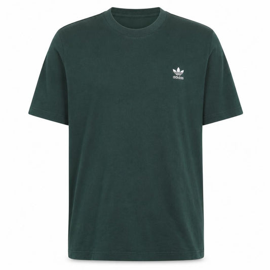 adidas Mens Green L Trefoil Logo Crew Neck Short Sleeve T-Shirt