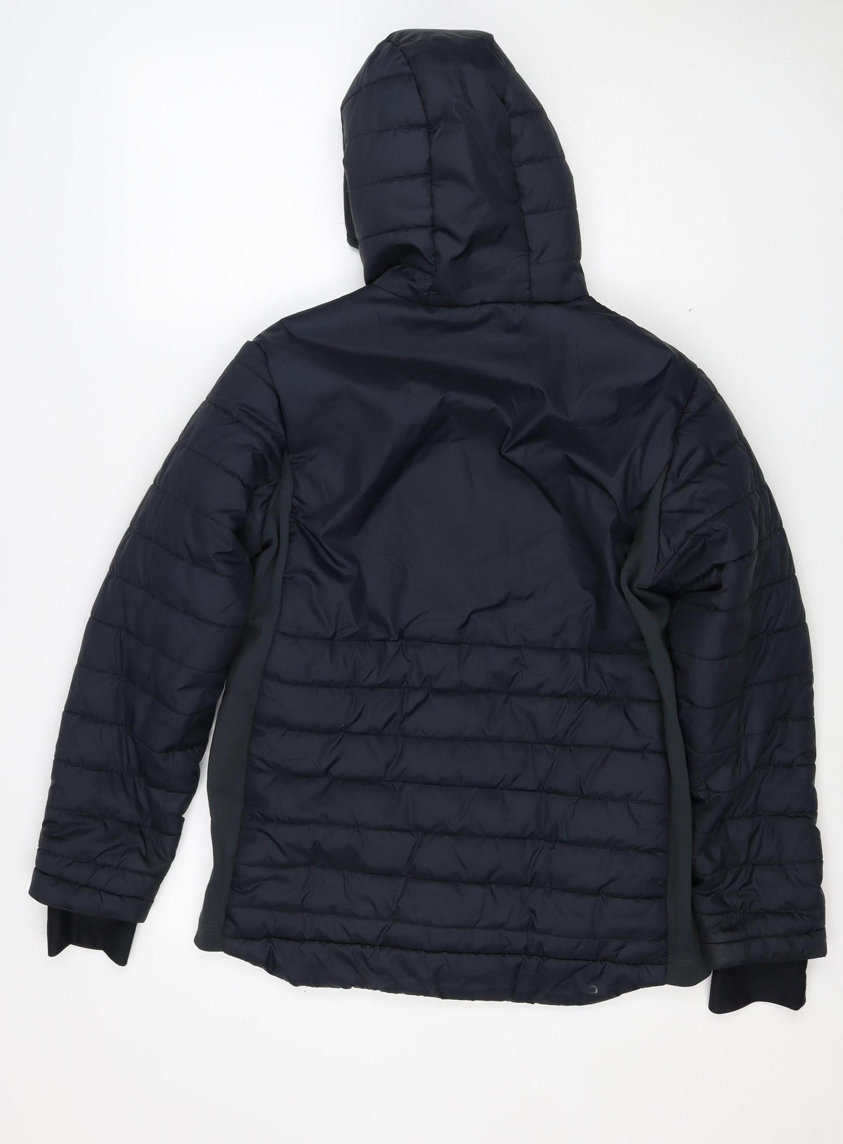 Quechua Boys Navy 14-15 Years Hooded Puffer Hiking Jacket