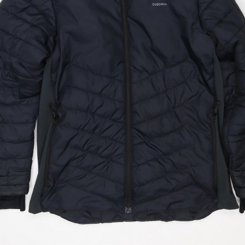 Quechua Boys Navy 14-15 Years Hooded Puffer Hiking Jacket