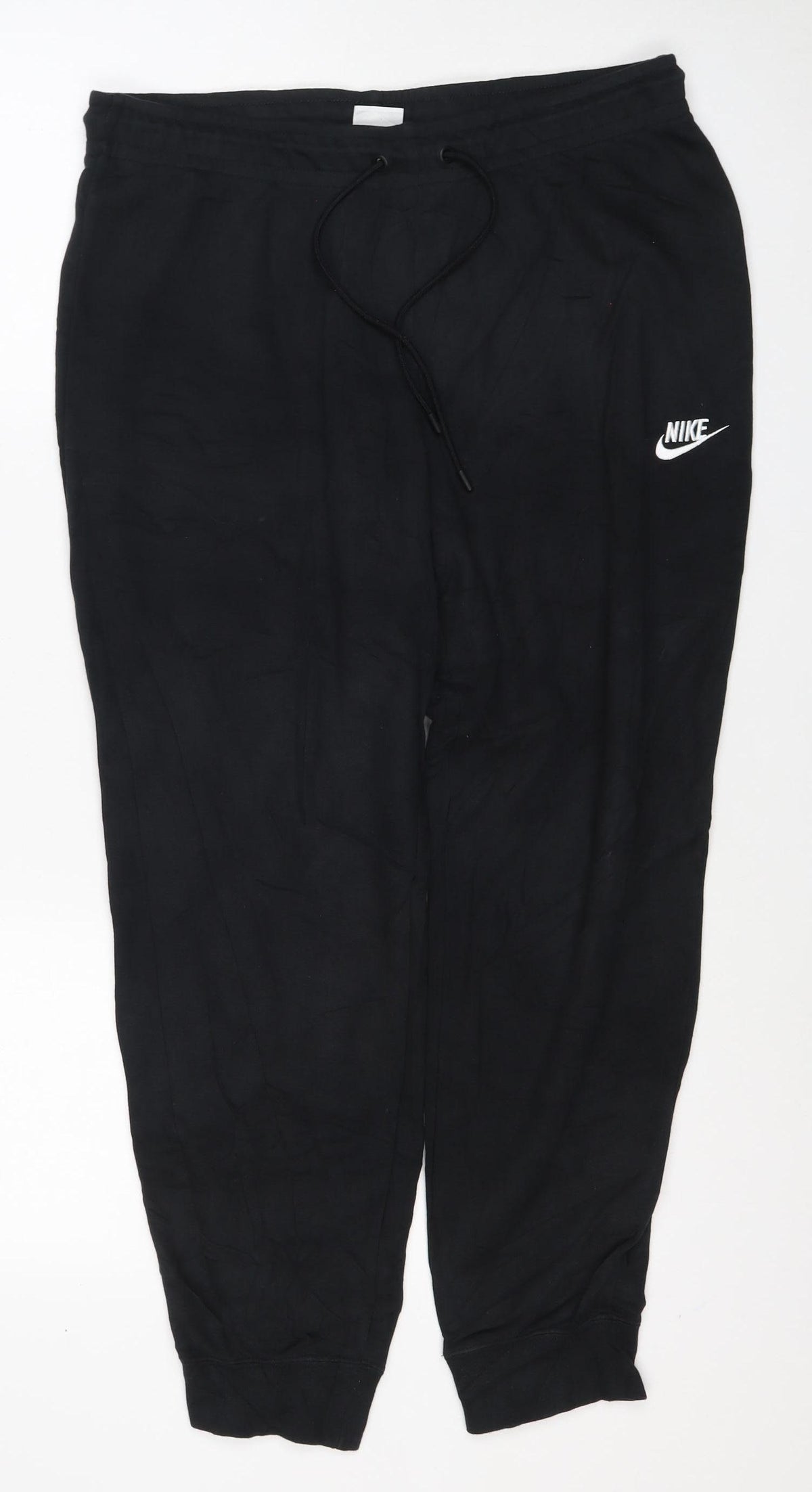 Nike Women Black L Jogger Sweatpants Drawstring Logo Pockets