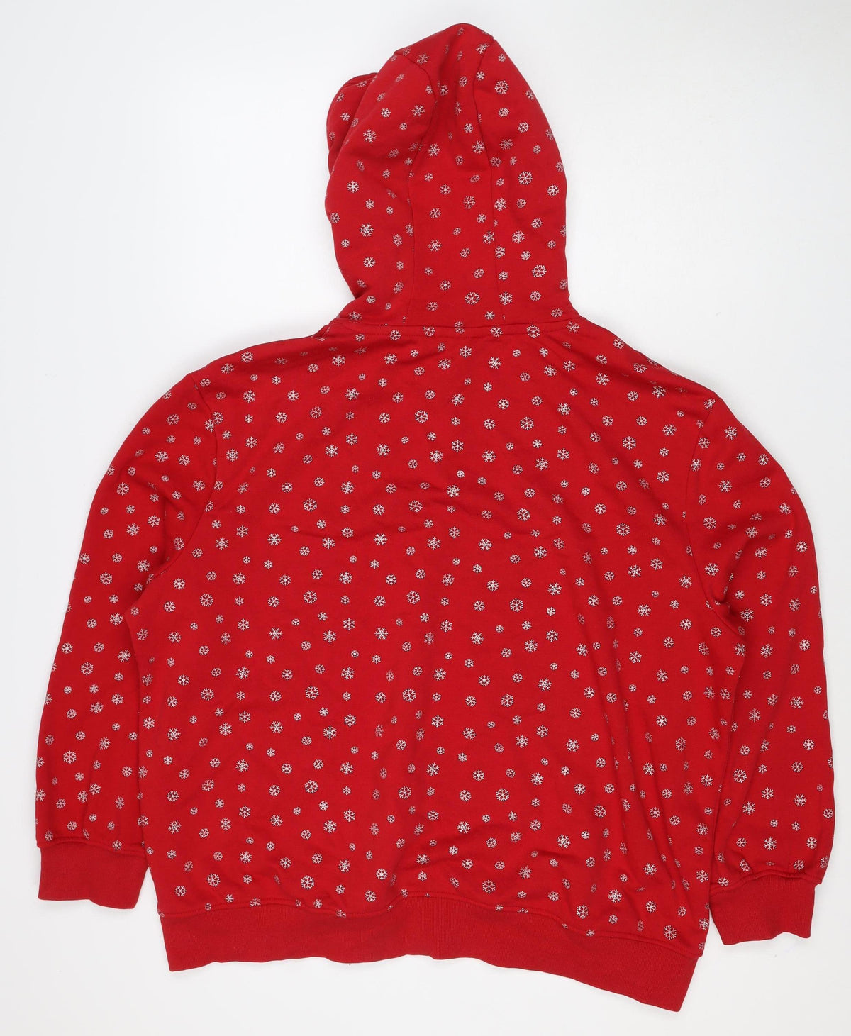 Esmara Women Red Snowflake Christmas Hoodie UK 18 Pullover