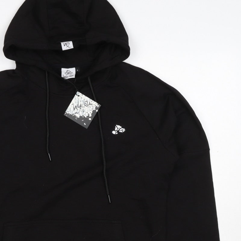 White Rocks Men’s Black Size S Pullover Hoodie Embroidered Logo