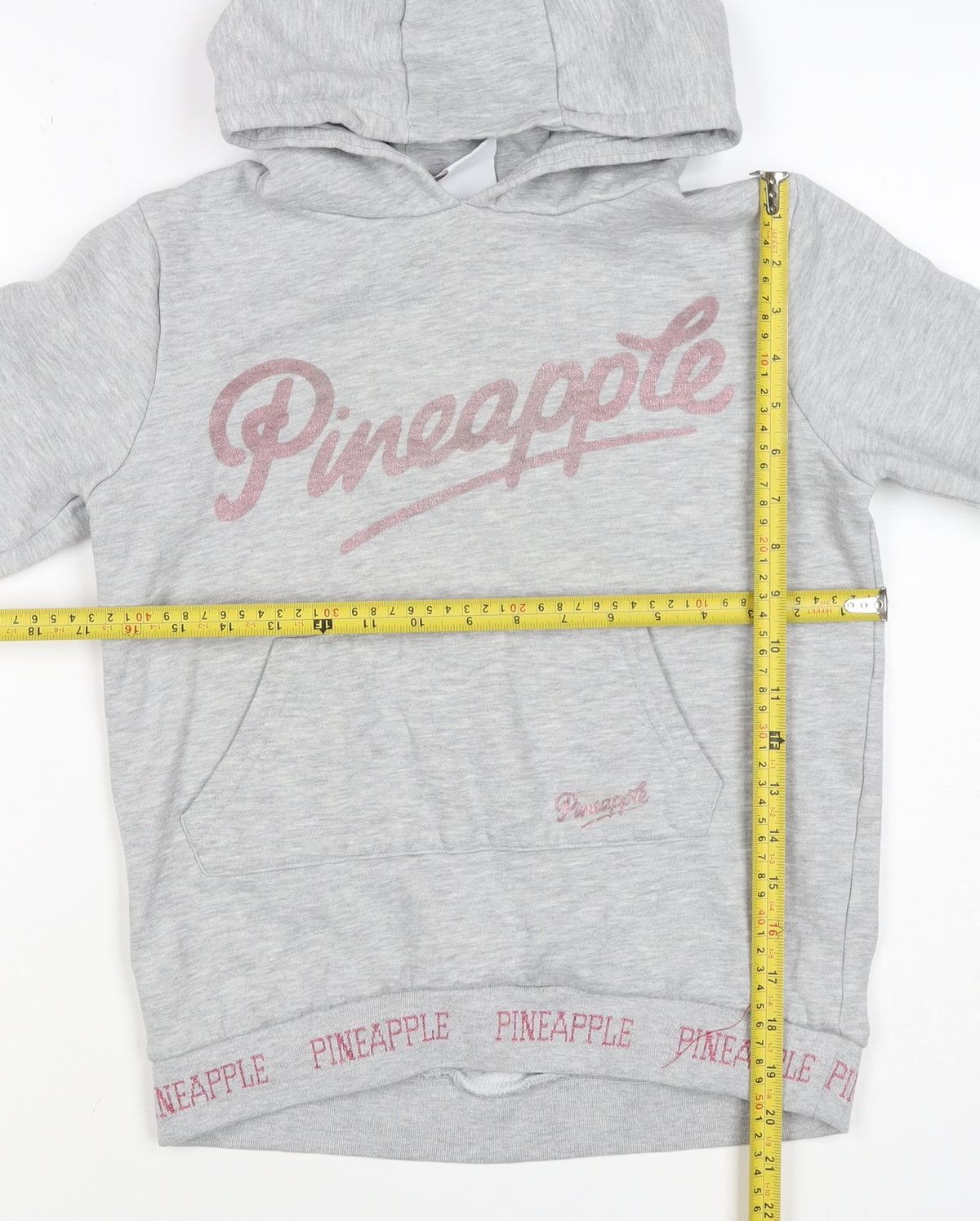 Pineapple Dance Studios Girls Grey Pink Glitter Hoodie 13 Years Pullover