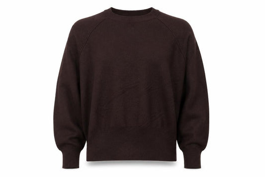 Zara Women Brown UK 12 Crew Neck Raglan Knit Pullover Jumper