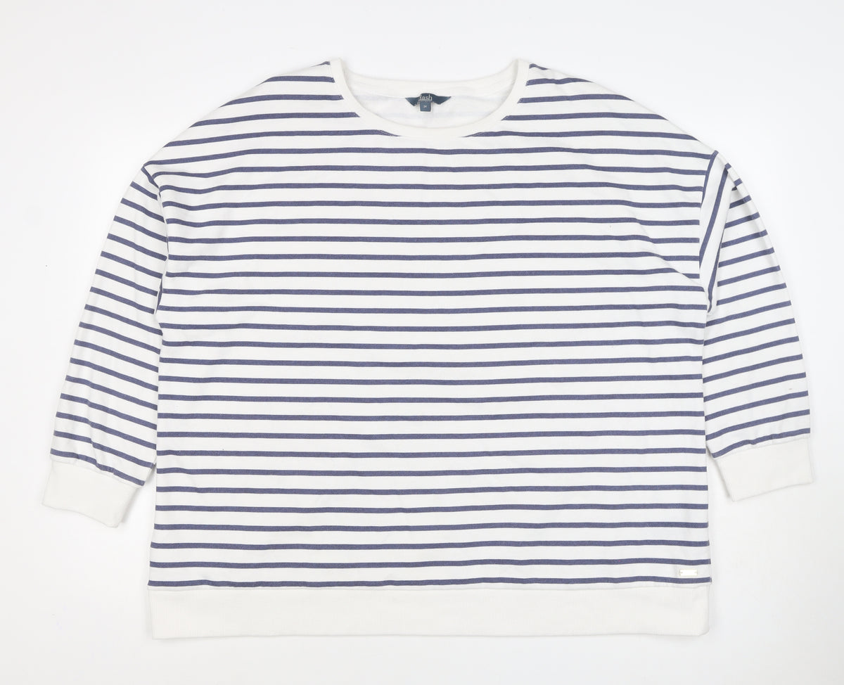 Dash Women’s Blue White Striped Pullover Sweatshirt Size 24