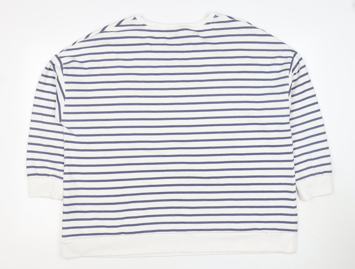 Dash Women’s Blue White Striped Pullover Sweatshirt Size 24