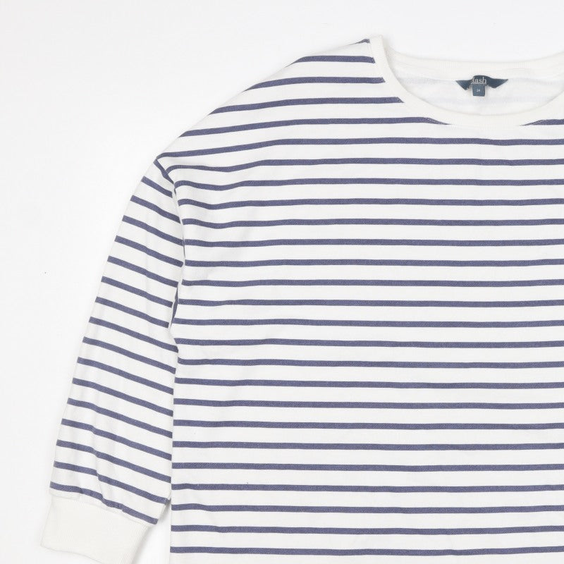 Dash Women’s Blue White Striped Pullover Sweatshirt Size 24