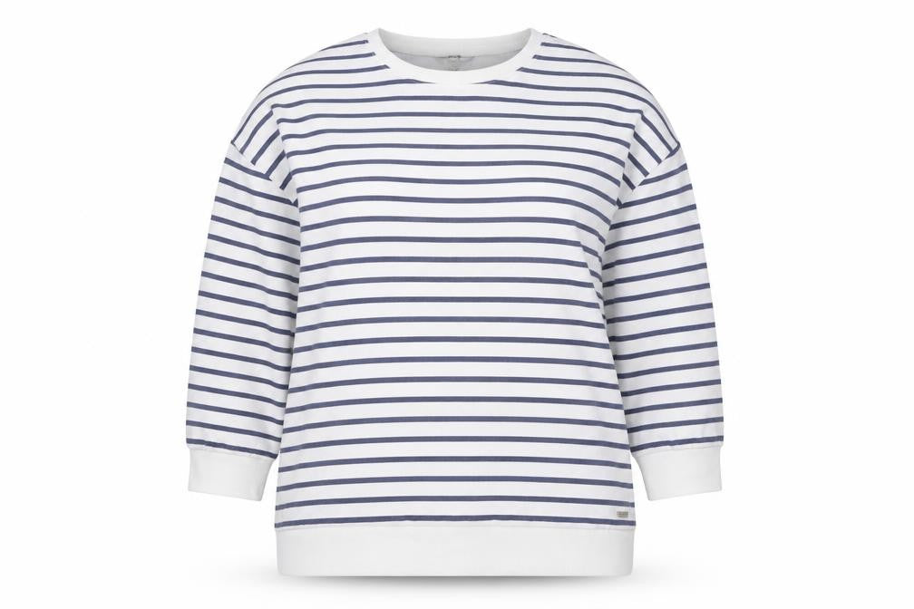 Dash Women’s Blue White Striped Pullover Sweatshirt Size 24