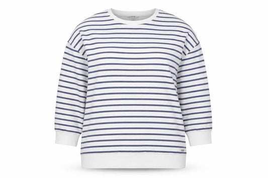 Dash Women’s Blue White Striped Pullover Sweatshirt Size 24