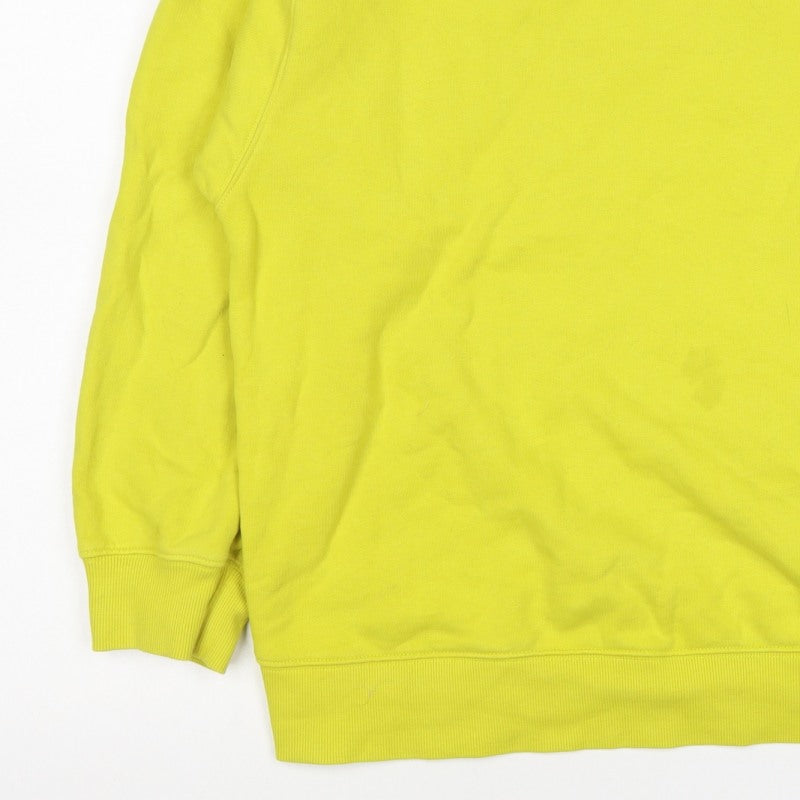 Marks and Spencer Women Yellow M Crew Neck Puff Sleeve Sweatshirt