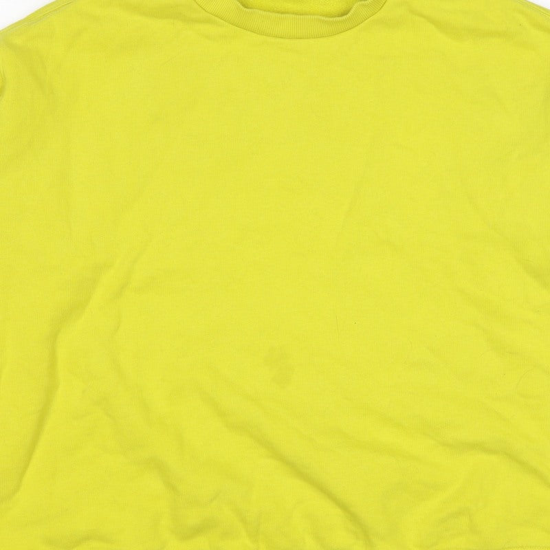 Marks and Spencer Women Yellow M Crew Neck Puff Sleeve Sweatshirt