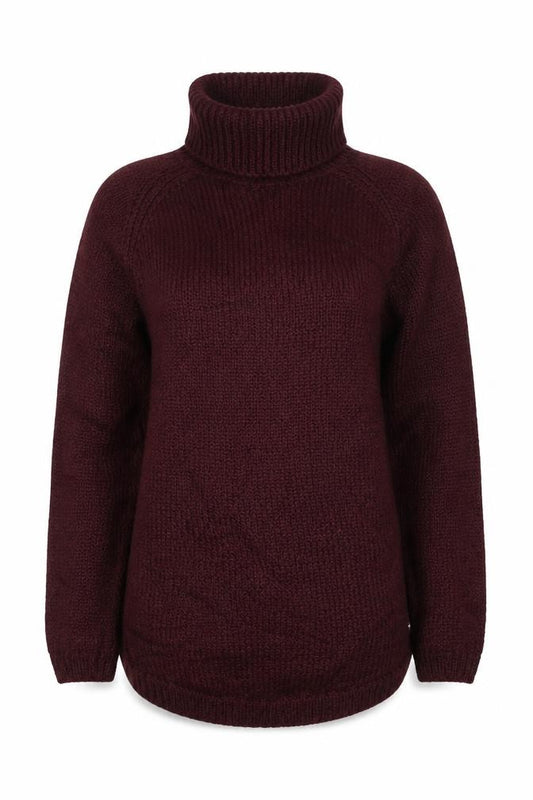 Next Women’s Burgundy UK 6 Cable Knit Roll Neck Wool Blend Jumper