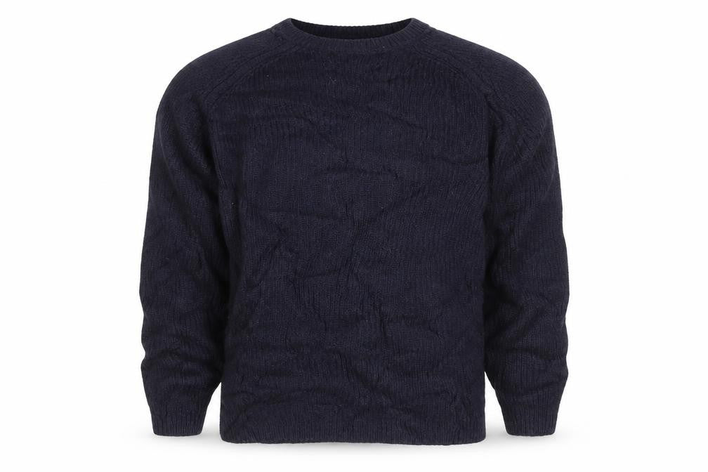 Only & Sons Unisex Navy L Cable Knit Crew Neck Cotton Jumper