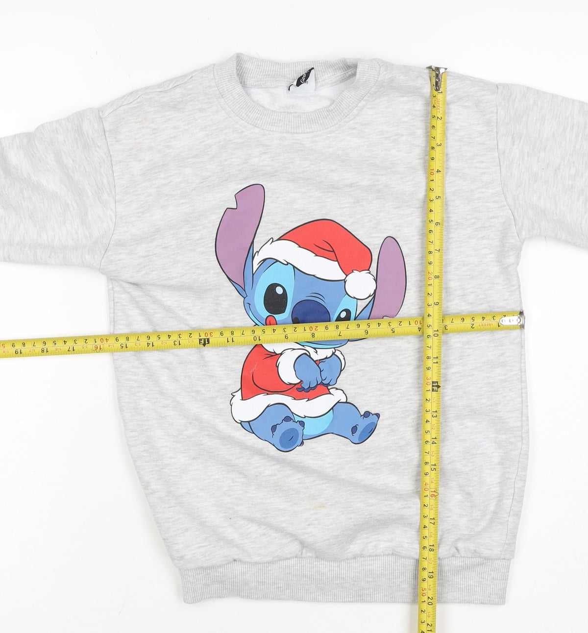 George Girls Grey 9-10 Years Stitch Christmas Graphic Sweatshirt Pullover
