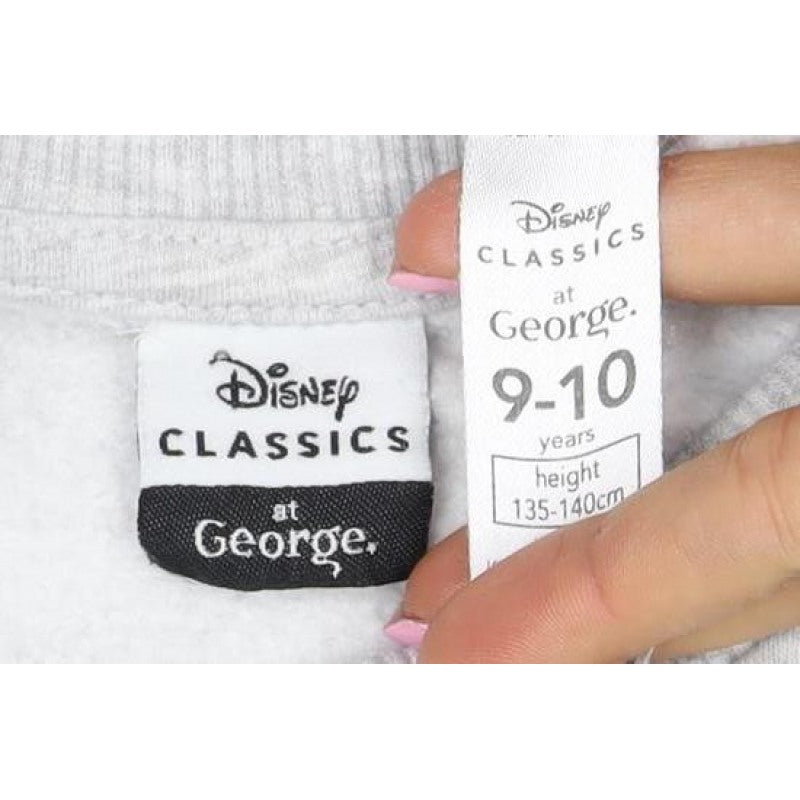 George Girls Grey 9-10 Years Stitch Christmas Graphic Sweatshirt Pullover