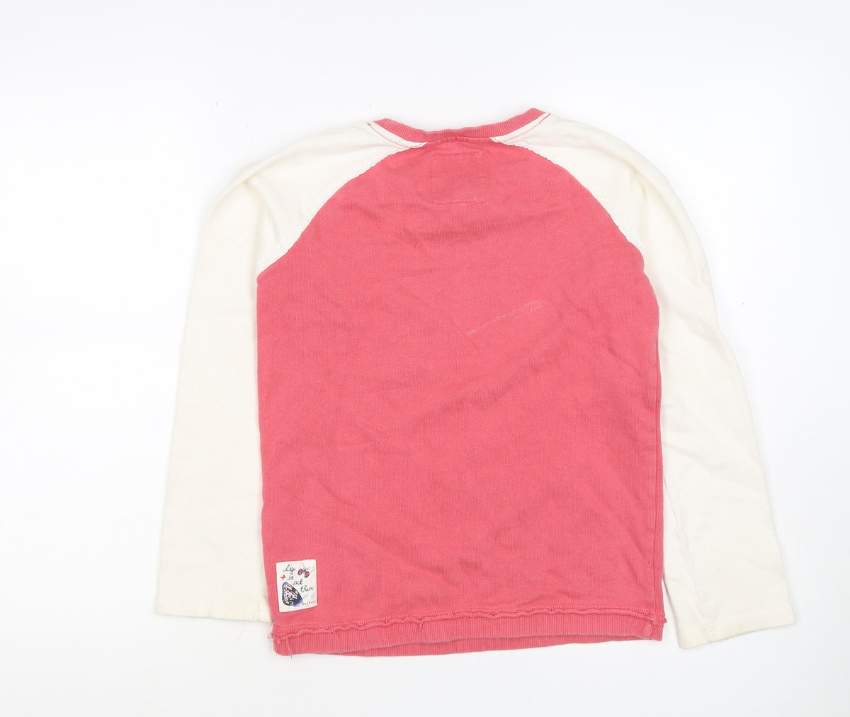 Fat Face Girls Pink Ivory 10-11 Years Pullover Graphic Sweatshirt