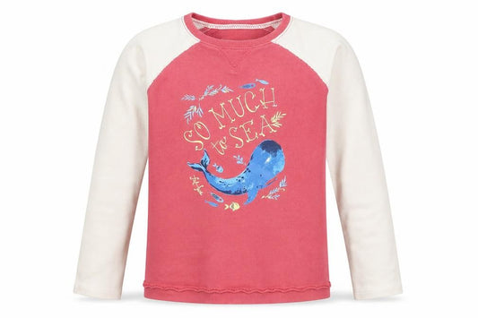 Fat Face Girls Pink Ivory 10-11 Years Pullover Graphic Sweatshirt