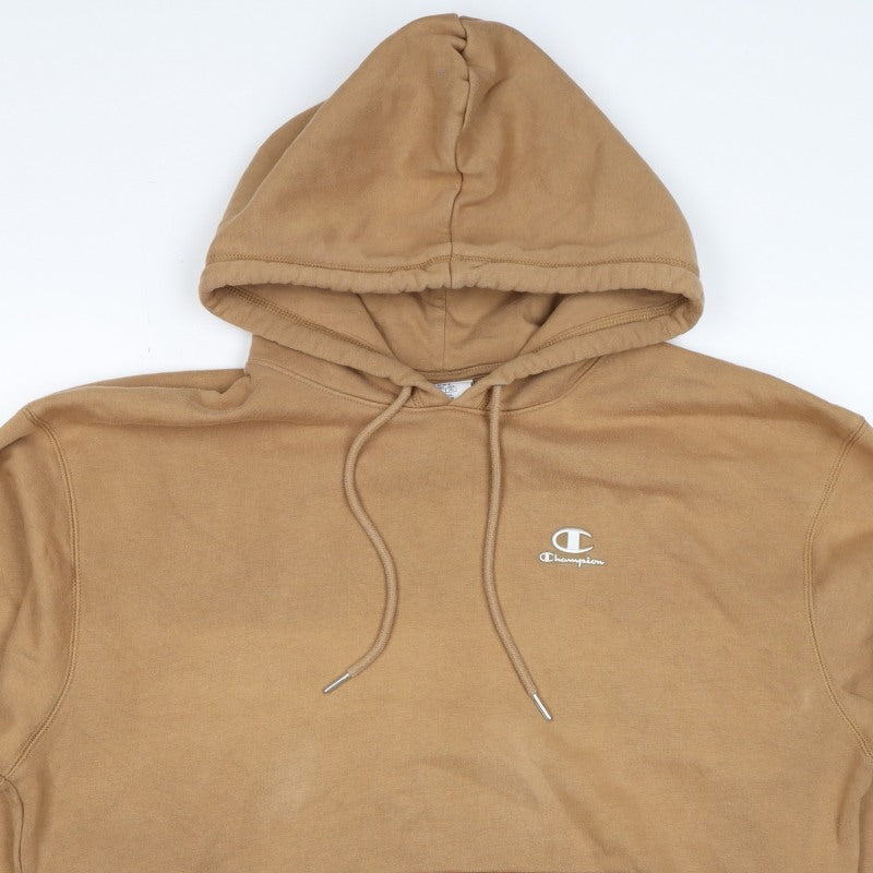 Champion Men’s Beige Large Logo Classic Fleece Pullover Hoodie