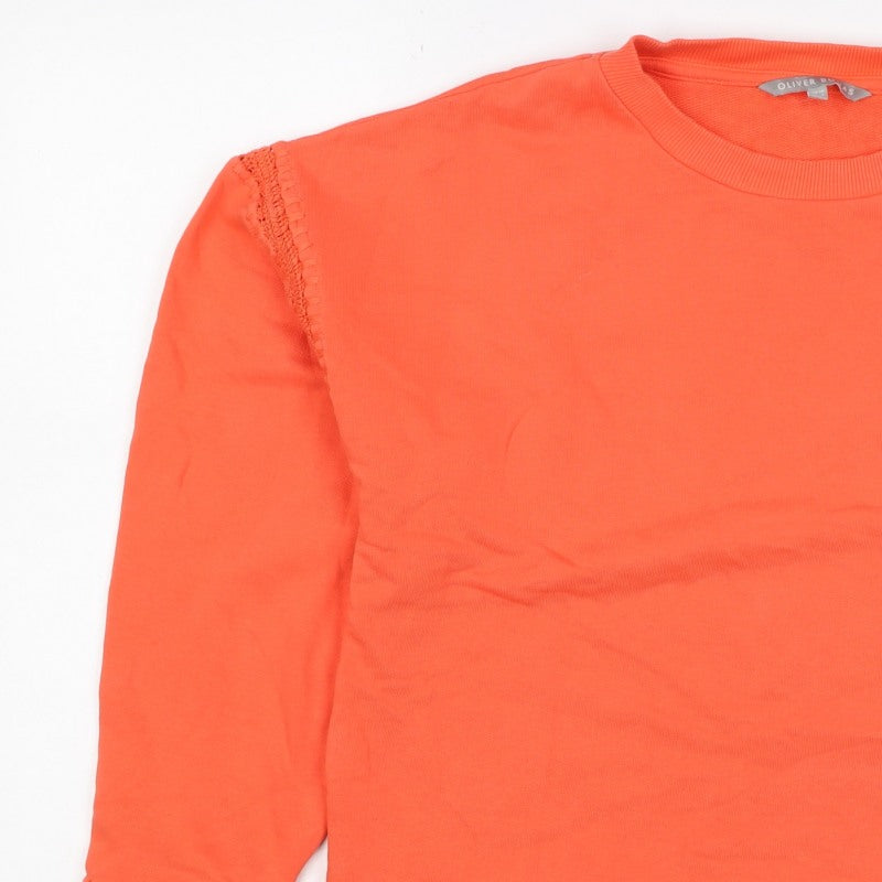 Oliver Bonas Women’s Orange UK 10 Pullover Sweatshirt Crochet Trim