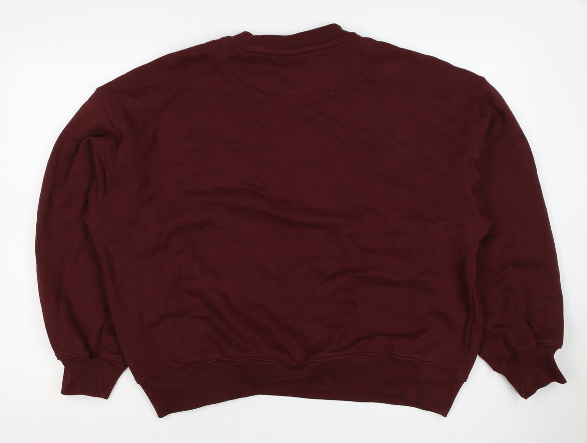 H&M Women’s Red M Crew Neck Pullover Sweatshirt Long Sleeve