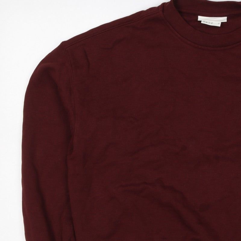 H&M Women’s Red M Crew Neck Pullover Sweatshirt Long Sleeve