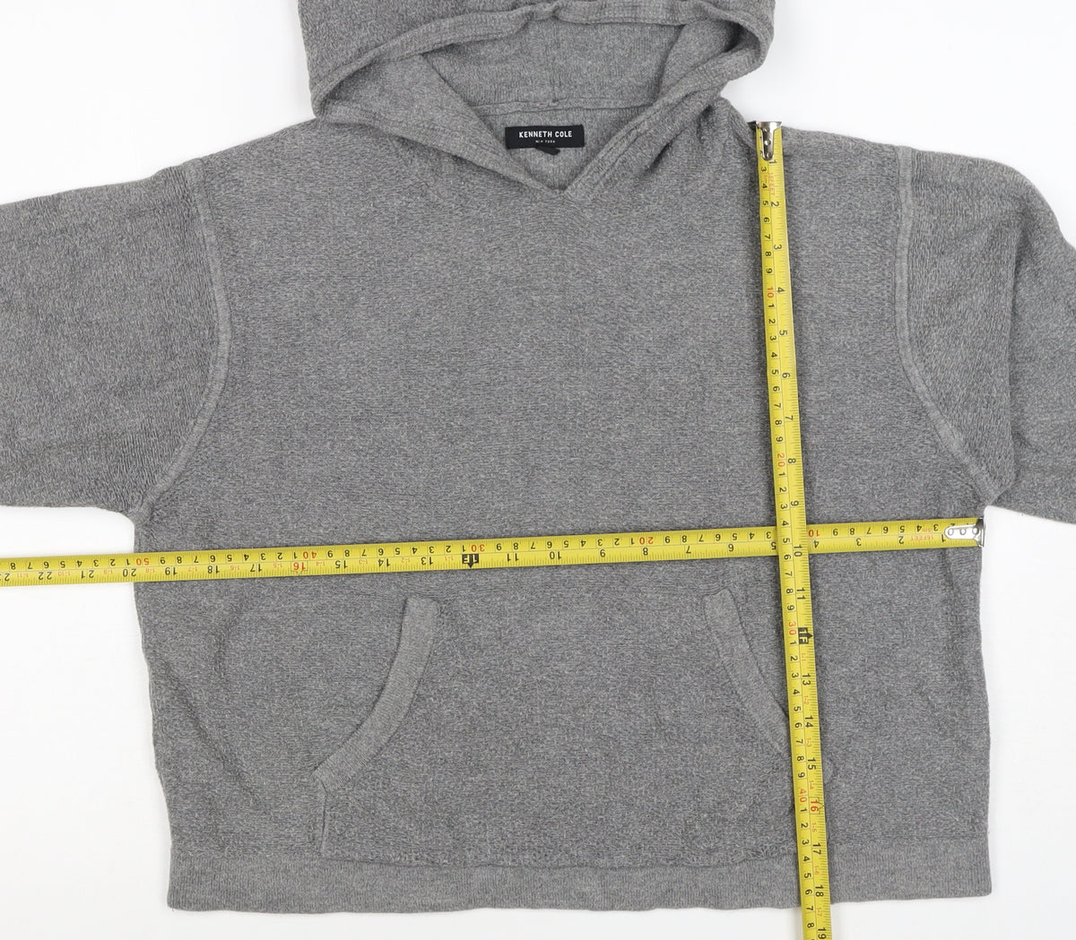 Kenneth Cole Women Grey S Pullover Hooded Sweatshirt Pockets