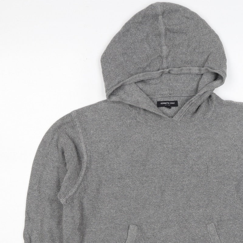 Kenneth Cole Women Grey S Pullover Hooded Sweatshirt Pockets