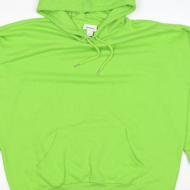 Monki Women Green UK 12 Pullover Hoodie Drawstring Pocket