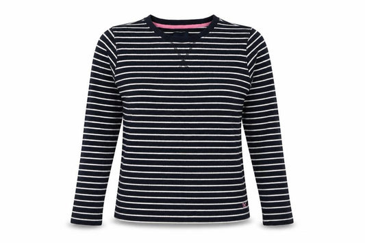 Crew Clothing Company Women Black Stripe Jersey Top Size 8