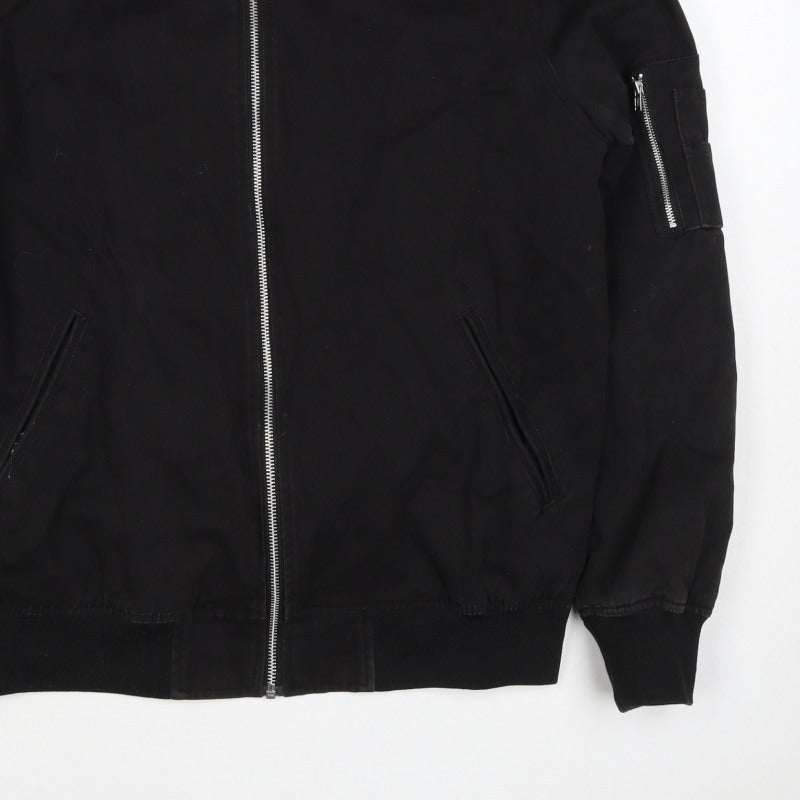 ASOS Men’s Black M Cotton Bomber Jacket Full Zip Lined