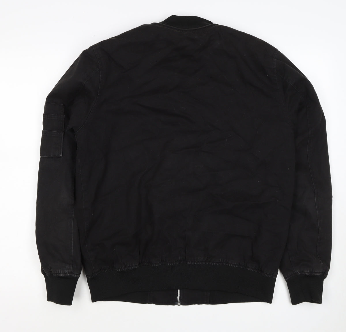 ASOS Men’s Black M Cotton Bomber Jacket Full Zip Lined