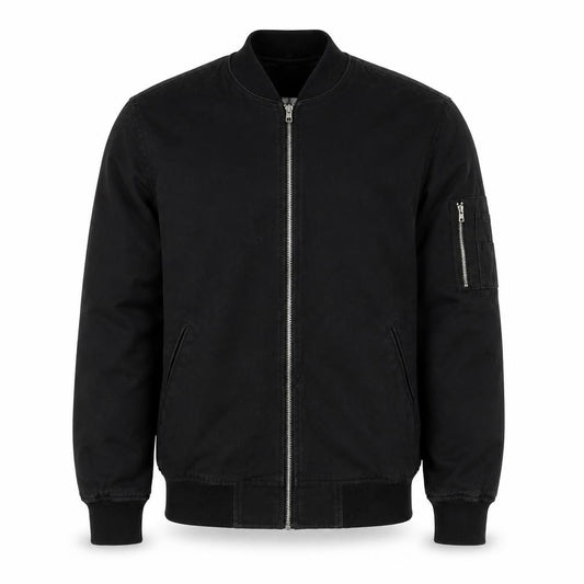 ASOS Men’s Black M Cotton Bomber Jacket Full Zip Lined