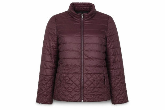 London Fog Women’s Purple M Quilted Puffer Jacket Insulated Full Zip