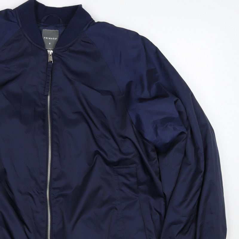 Primark Women’s Navy Blue S Bomber Jacket Zip Pockets