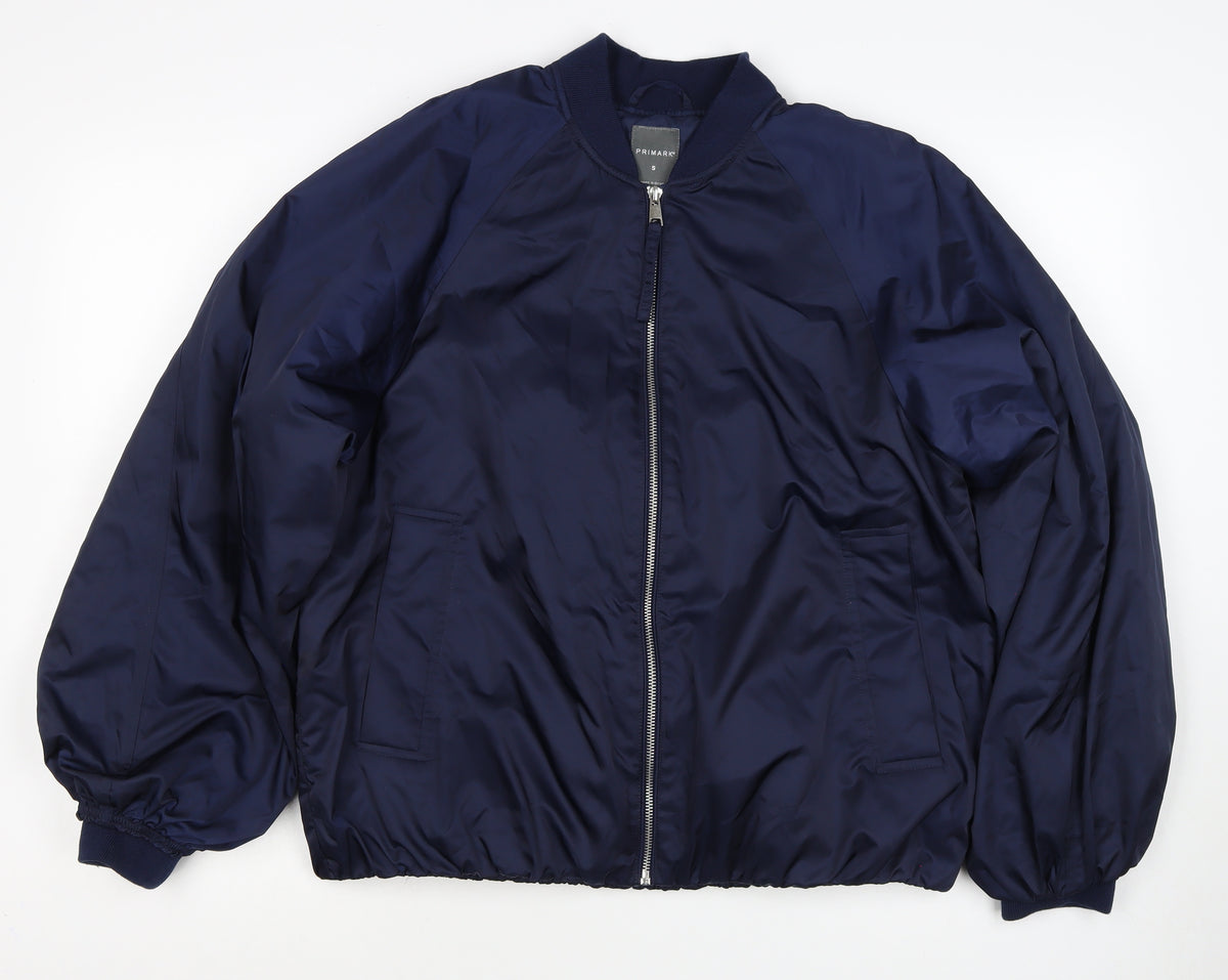 Primark Women’s Navy Blue S Bomber Jacket Zip Pockets