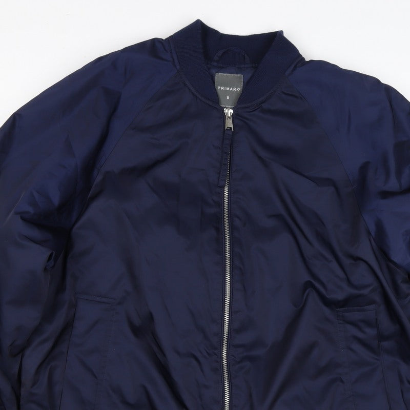 Primark Women’s Navy Blue S Bomber Jacket Zip Pockets