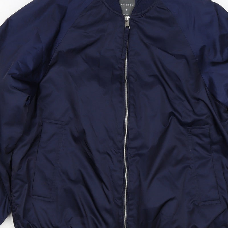 Primark Women’s Navy Blue S Bomber Jacket Zip Pockets