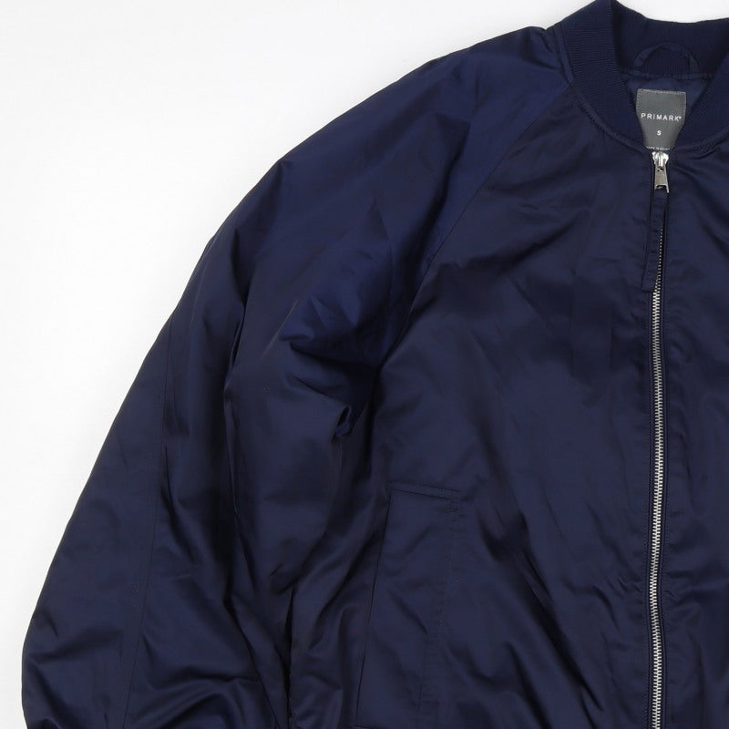 Primark Women’s Navy Blue S Bomber Jacket Zip Pockets