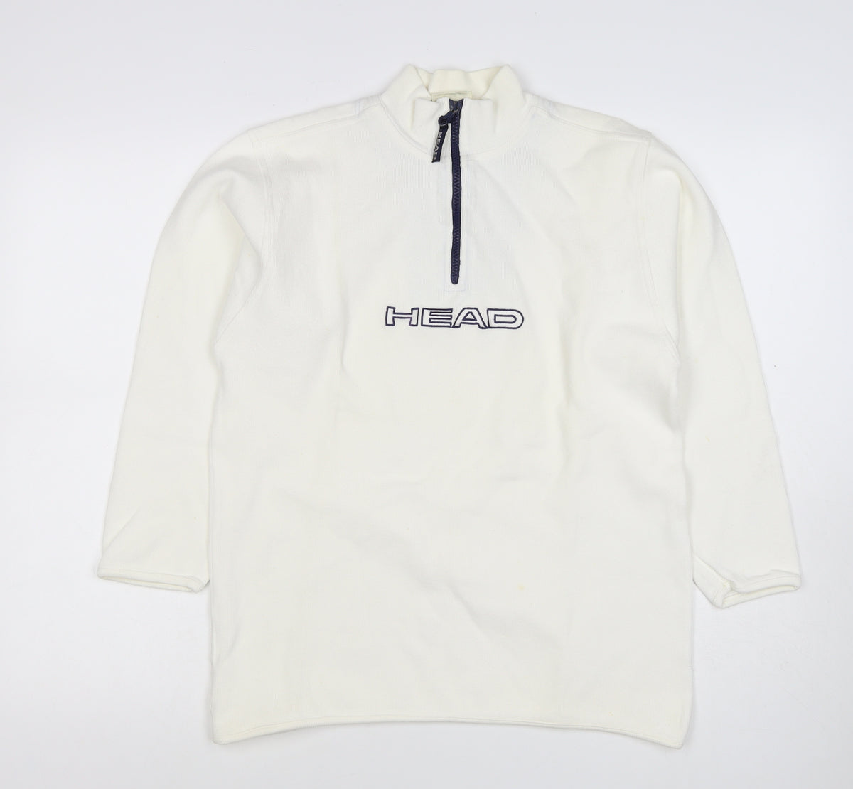 Head Women's White UK 14 Quarter Zip Logo Sweatshirt High Neck